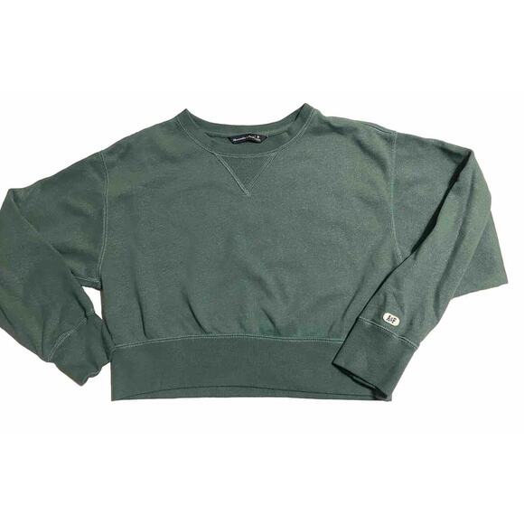 Abercrombie & Fitch Sweater Womens Size Medium Green Casual School Crew Neck - Picture 10 of 10